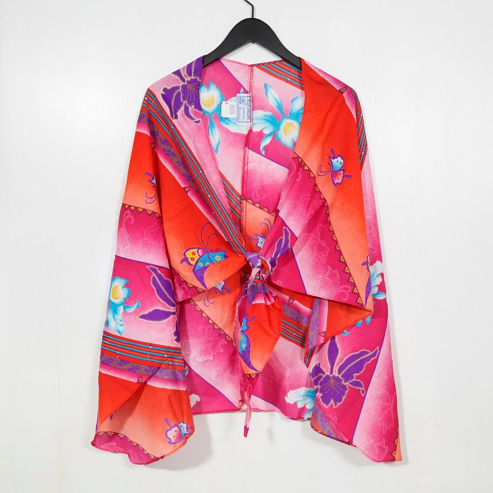 Vintage Blue Hawaii Honolulu Wrap Swim Cover Up One Size